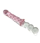 Double Sided Double Pleasure Pink Glass Massager
