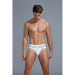 European Classic Design High-Rise White Jockstrap – White