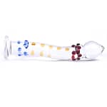 Sensual Colourful Textured Glass Dildo Massager Wand