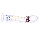 Sensual Colourful Textured Glass Dildo Massager Wand