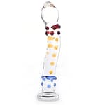 Sensual Colorful Textured Glass Dildo Massager Wand
