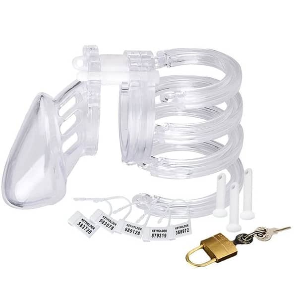 Short Penis Chastity Device With 5 Size Penis Ring 6