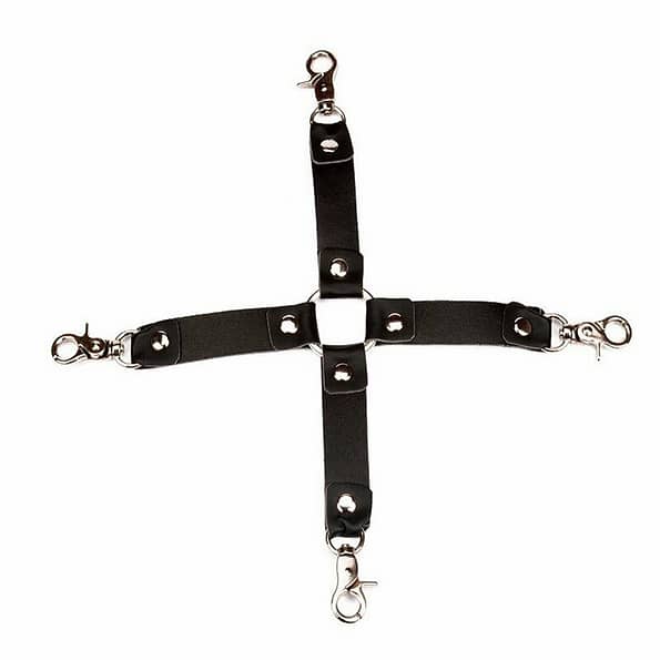 PU Leather Handcuffs + Ankle Wrist Cuffs – Hog Tie Bondage Restraints 4