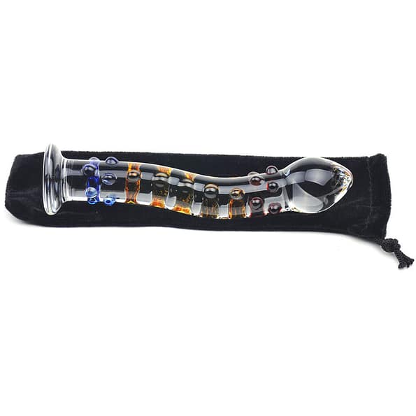 Sensual Colourful Textured Glass Dildo Massager Wand 4